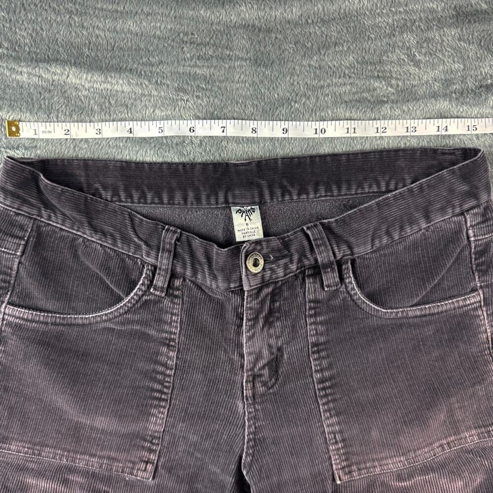 prAna Womens Size 6 Corduroy Pants Gray Purple Bootcut Patch Pocket Stretch - Picture 12 of 16